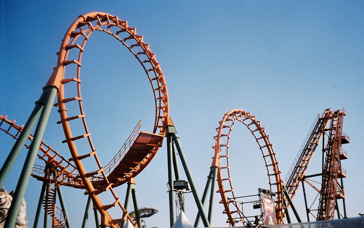 Achtbaan in een pretpark